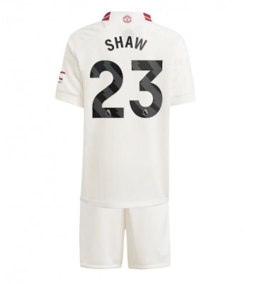 Manchester United Luke Shaw #23 Tredje Kläder Barn 2023-24 Kortärmad (+ Korta byxor)